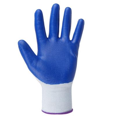 China Wholesale Cheap Industrial/Family Work Rigger Glove Safety Garden Work Gloves Smooth Nitrile Coating Glove For Worker for sale