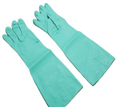 China Reliable Chemical Industry Quality Long Slap Industrial Gloves Nitrile Chemical Resistant Gloves Anti Slip Chemical Neoprene For Worker for sale