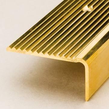 China Mid Century Brass Stair Nosing / Safety Stair Nosing On Corner Pad (MSSNB) for sale