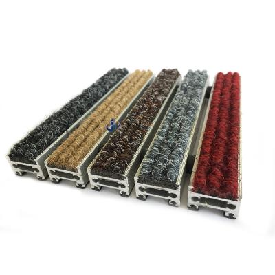 China Hotel Entrance Mats System Corrosion Resistant Recessed Dust Collection Floor Mat Aluminum for sale