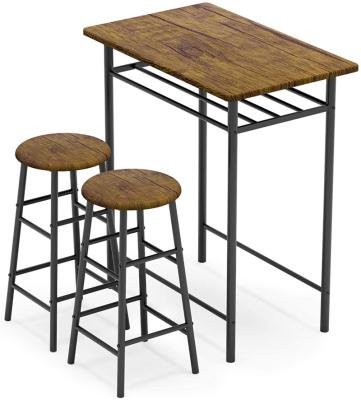 China Mordern 3 Piece Bar Table Set, Modern Bar Table and Chairs Dining Set, Kitchen Counter Height Dining Table Set with 2 Bar Stools for sale