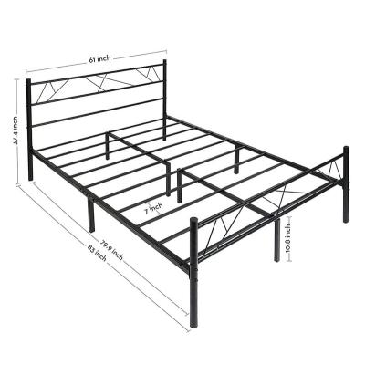 China European And American Style Single Black Iron Foldable Double Bed Easy To Assemble for sale