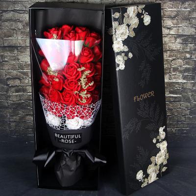 China Custom Made Gift Rose Box Wedding Decoration Valentine's Day Gift Box 33pcs Long Lasting Handmade Eternal Soap Flower for sale