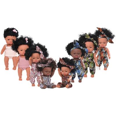 China 14 pulgadas de 33 centímetros Reborn African Rubber Dolly con Jumps Muslin y Arcos de la Cabeza para Niñas en venta