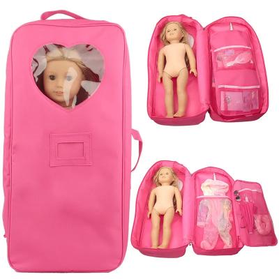 China 18 Zoll Puppen Aufbewahrung Reise Träger Koffer Tasche Rucksack für amerikanischen Stil Mädchen Kinder Geschenk zu verkaufen