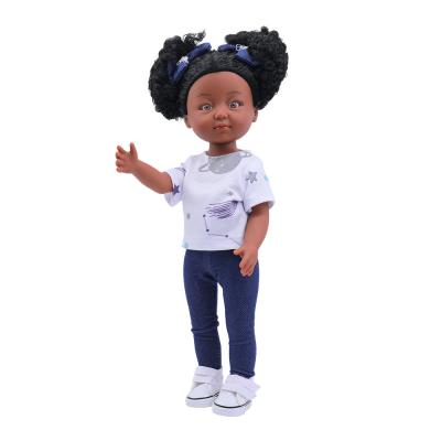 China 12 Inch Black Doll Realistic African Doll Clothes Gift Black Baby Dolls For Kids American Girl Doll Clothes for sale