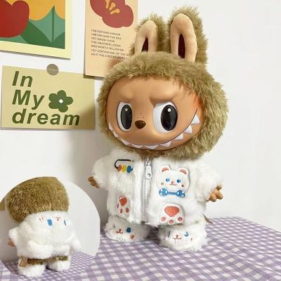 Cina 2025 New Design 15cm doll cloth Sweater Toy Cloth Colorful Suit Set Labubu Cartoon Dress in vendita