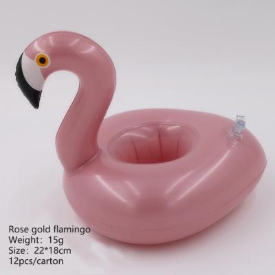 China Customized Viable Mini Flamingo Rovers Swan Inflatable Cup Holders Drink Holders for sale