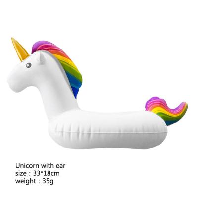 China Wholesale Portable Unicorn Animal Inflatable Swimming Pool PVC Shape Drink Floating Cup Holder For Poolside Party for sale