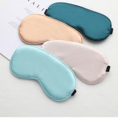 China Light Shading Same Color, Same Edge Shade Eye Mask Sleep Solid Color Silk Eye Mask Sleep Breathable Adult Adjustable Eye Mask for sale