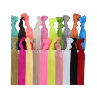 China Hair Ties Solid Colors Ponytail Holders Elastic Ribbon Tied Bands HT-0001 for sale