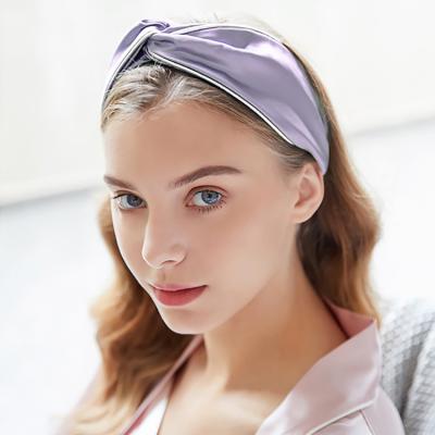 China To Make Up 100% Silk Headband Hair Head Wrap Elastic Twisted Accessory Turban For Women for sale