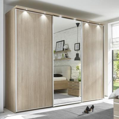 China (Size) PA MDF Modern Design Adjustable Modular Mirrored Sliding Door Wardrobe Custom Closet for sale