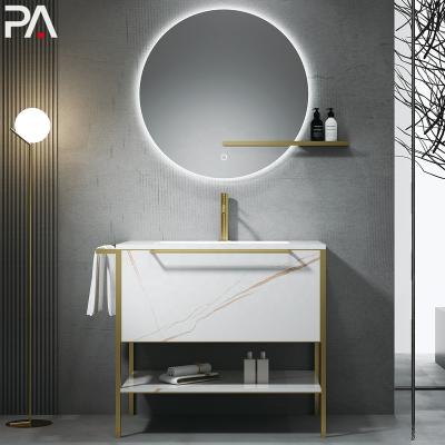 China Wholesale Waterproof PA Custom Made High End Luxury Hotel Bathroom Furniture for sale