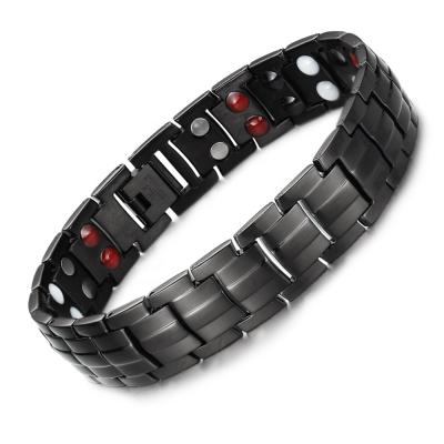 China Fast Shipping MagEnergy Titanium Bracelet For Men Double Row Magnetic Bracelets For Arthritis Adjustable Wristband for sale