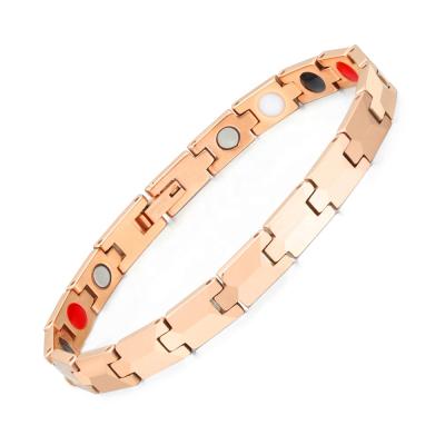 China High Quality CLASSIC BioMag Rose Gold Women Tungsten Magnetic Bracelets For Women for sale