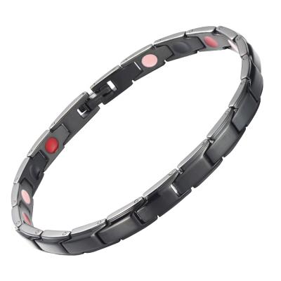 China MagEnergy CLASSIC Women Black Stainless Steel Bracelets Magnetic Therapy Bracelet For Amazon for sale