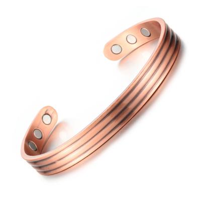 China MagEnergy CLASSIC Copper Bracelet for Wrist Pain Therapy Magnetic Bracelets Solid Copper Cuff Bangles for sale