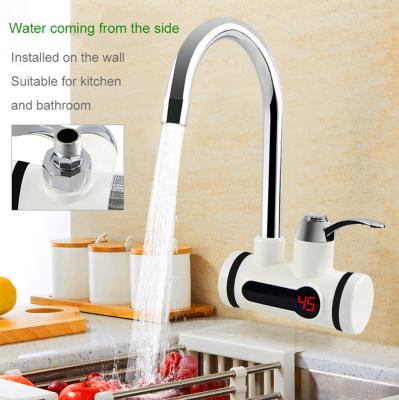 China Household Hot Water Heater Faucet Instant Tankless Kitchen Instant Water Heater Heater With LED EU Plug Heater Cold Faucet for sale