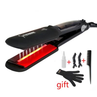 China Household Infrared Hair Iron For Thick Hair Steampod Flat Salon Iron Professional Steam Hair Straightener for sale