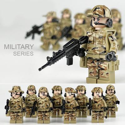 China Building Toy 8PCS/set WW2 Army Soldier Figure Campuflage Soldier Mini Figure Building Blocks Boys Military Children Toys for sale