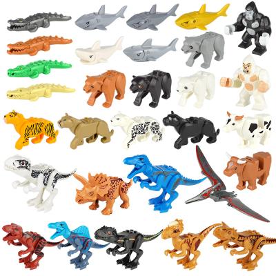 China Toy Wild Animals Model Building Blocks Shark Crocodile Cow Cattle Panda Horse Bear Leopard Animals Figure Bricks for sale