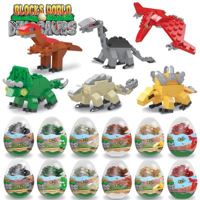 China Construction Toy Dinosaur Easter Egg Building Blocks Animal Dinosaur 12pcs/set Brick DIY Building Model Toys For Kids Amazon Hot Sale for sale