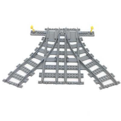 China Toy City Railway Train Switch Building Right Left Furcal Track Tracks Brick Building Block LegoINGly Compatible 53404 53407 60052 7939 60051 for sale