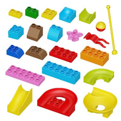 China Construction Toy Big Block Accessories Building Blocks Amusement Park Slide Ladder Swing Accessory Carousel Toy For Children Educational Seesaw for sale