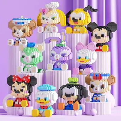 China Toy Micro Diamond Building Blocks Building Blocks Cardboard Figure Mickey Minnie Donald Duck Nano Bricks Toys For Children for sale