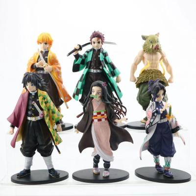 China 6Styles PVC Demon Slayer: Kimetsu no Yaiba Kamado Tanjirou Kamado Nezuko Cartoon Model Toy Anime PVC Figure for sale