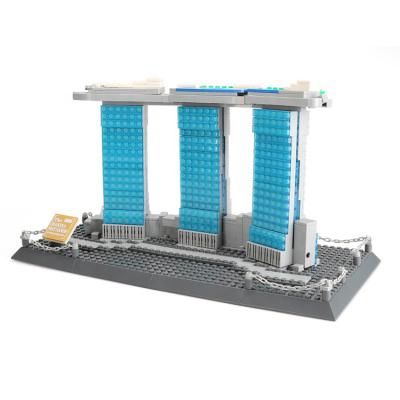 China Plastic compatible construction toy wange blocks toys kids marina bay sands building blocks for child for sale