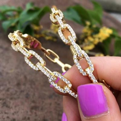 China New Design TRENDY Brass Jewelry White Zircon Bracelets and Bangles for Women Charm Party Jewelry Gift for sale