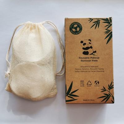 China Eco-Environmental Good Quality Cloth Pads Makeup Remove Reusable Washable Bamboo Organic Cotton Pads for sale