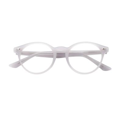 China Mazzucchelli Acetate Retro New Stock Round Handmade High Quality Pure Color Women Acetate Optical Glasses for sale