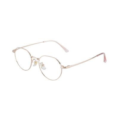 China 2022 Full-rim Memory Metal Optical Base Circle Eyeglasses Slim Frames For Female And Male for sale