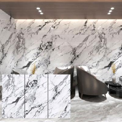 China Large 1200x2400x6mm Glazed Spanish Cheap Polished White Thin Marble Flooring Eco-friendly Porcelain Ceramic Wall Tile for sale