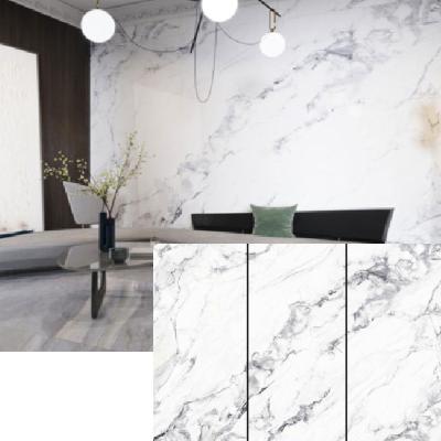 China Eco-friendly Italian Super Thin White Carrara Cultured China Porcelain Marble Ceramic Slabs Stone Tile for sale