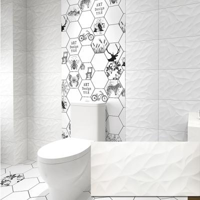 China Eco - Friendly Ceramic Designs For Bathroom Excellent Cheap Prices Look Like Wavy White Marble Wall Tile 300x600 for sale