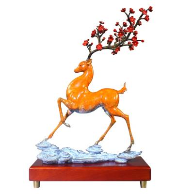 China Decorative Casting Sculpture China Lost Wax Method Deer Statue Carving Elk Figurines From China For Home for sale