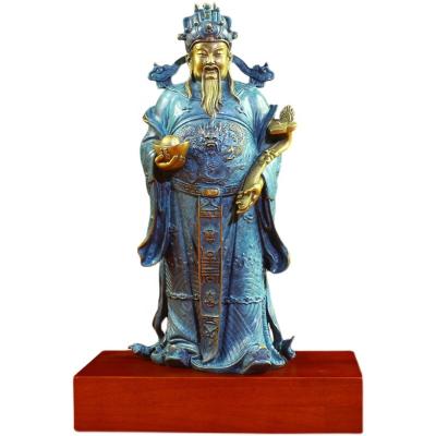 China China Chinese God of Wealth Mascot Cai Shen Brass Casting in Sculpture for sale