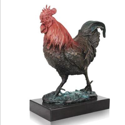 China China 12 Pure Brass Zodiac Animals Rooster Statue Figurine Ornament Chicken Animal Statues In Home Decor for sale