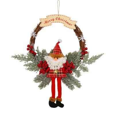 China Plush Cloth+Plastic Mall Hot Border Hotel Christmas Garland Holiday Decoration Big Sale Christmas Doll Pendant for sale