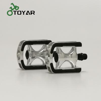 China Toyar BMX Alloy With Strip Bicycle Pedals Silver MTB Mountain Bike Aluminum 37X Waterproof Anti-skid Cycling Pedal for sale