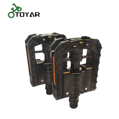 China Toyar Black BMX PC Folding Bike Pedals With Reflective DU Bearing Marks For Fold E-Bike Mountain MTB Bicycle Accessories DU199X for sale