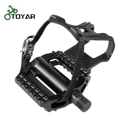 China Toyar BMX Exercise Bike Pedals For Bike Spinning Heavy Duty Alloy Anti-skid With Top Clips YH-306 for sale