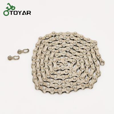 China Toyar Bicycle Chain 10 Speed ​​Steel Bike Chain 1/2 x 11/128 Inch Silver Color for sale