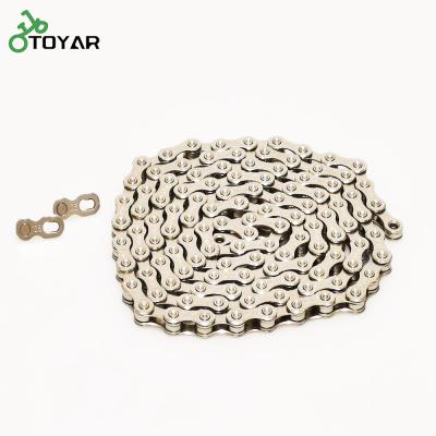 China Toyar Steel 10 Speed ​​Bicycle Chain Replacement 116 Links With Missing Links Silver Color for sale