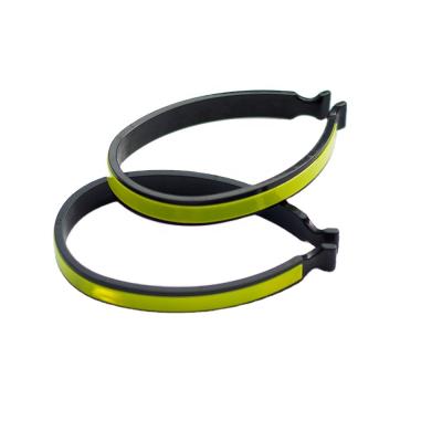 China ABS Plastic+PVC Bicycle Safety ABS Plastic Pants Clips 1 Pair Panties Leg Cuff Band With PVC Reflective Mark Anti-wind Or Dust Mosquitoes T-780A for sale