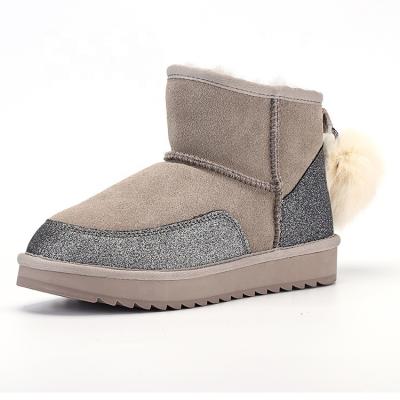 China Fashion Trend Women's Fashion Keep Warm Winter Snow Boots Girls Fur Covered Shoes Warm Flat Heel Soft Down Ball Ankle Boots Rain Boots for sale